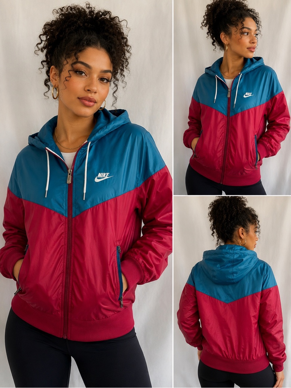 Nike Pink & Teal Colorblock Sportswear Jacket